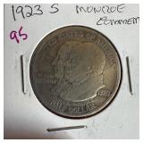 1923-S MONROE COMMEM SILVER HALF DOLLAR