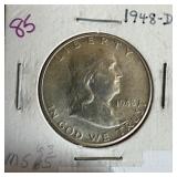 1948-D FRANKLIN SILVER HALF DOLLAR