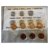 1982 LARGE / SMALL DATE PENNIES CENTS