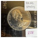 1972 ISLE OF MAN SILVER PROOF 25 PENCE