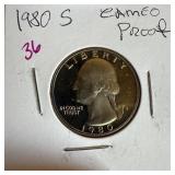 1980-S CAMEO PROOF QUARTER