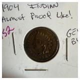 1904 INDIAN HEAD PENNY CENT GEM BU