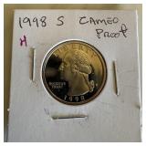 1998-S CAMEO PROOF QUARTER