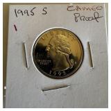 1995-S CAMEO PROOF QUARTER