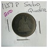 1857 SEATED LIBERTY SILVER QUARTER