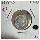 1955-D ROOSEVELT SILVER DIME