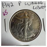 1942 WALKING LIBERTY SILVER HALF DOLLAR BETTER GRD