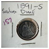 1891-S SEATED LIBERTY SILVER DIME