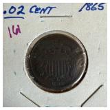 1865 2 CENT PIECE