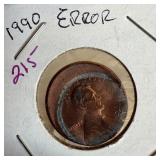 1990 MEMORIAL CENT OFF CENTER STRIKE