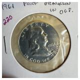 1961 PROOF FRANKLIN SILVER HALF DOLLAR W OGP