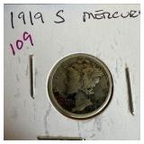 1919-S MERCURY SILVER DIME