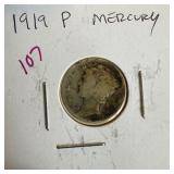 1919 MERCURY SILVER DIME