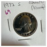 1972-S CAMEO PROOF WASHINGTON QUARTER