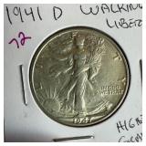 1941-D WALKING LIBERTY SILVER HALF DOLLAR HIGH GR