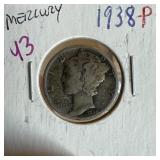 1938 MERCURY SILVER DIME