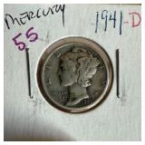 1941-D MERCURY SILVER DIME