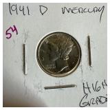1941-D MERCURY SILVER DIME