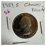 1989-S CAMEO PROOF WASHINGTON QUARTER