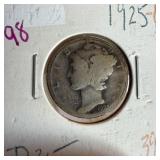 1925 MERCURY SILVER DIME