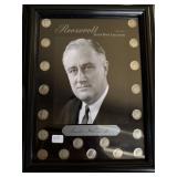 ROOSEVELT SILVER DIME FRAMED DISPLAY 19 COINS