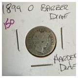 1899-O BARBER SILVER DIME HARDER DATE