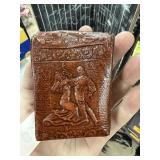 VTG SPANISH LEATHER CIGARETTE CASE TANGO THEME