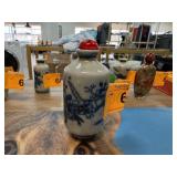 CHINESE SNUFF OPIUM BOTTLE POTTERY SIGNED