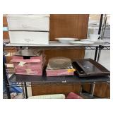CONTENTS OF SHELF / GLASS PLATES ETC