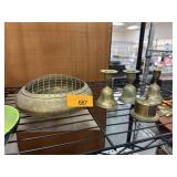 BRASS FLOWER FROG / CUPS ETC