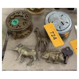 BRASS FIGURINES / BOXES