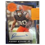 SIGNED PIERRE STRONG JR FOOTBALL CARD