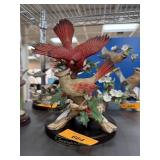PORCELAIN BIRDS FIGURINE CARDINALS / RED BIRDS