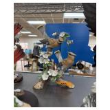 PORCELAIN BIRDS FIGURINE CEDR WAX WINGS