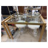 NICE GLASS TOP TABLE W GOLD FRAME