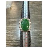 CHINESE JADE CABOCHON RING