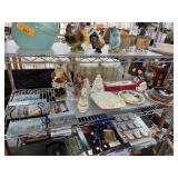 CONTENTS OF SHELF LOT OF CHRISTMAS LENOX & MORE