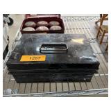 ANTIQUE SPICE BOX W JARS ANTIQUE SPICE BOX W JARS