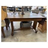 ANTIQUE TIGER OAK DROP LEAF TABLE ANTIQUE TIGER OAK DROP LEAF TABLE