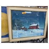 VINTAGE FRAMED LITHO PRINT DALE NICHOLS END OF.... VINTAGE FRAMED LITHO PRINT DALE NICHOLS END OF....