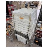 LOT OF CLAMSHELL STORAGE BINS LOT OF CLAMSHELL STORAGE BINS