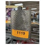 VINTAGE HAMMERED PEWTER FLASK SHEFFIELD ENGLAND VINTAGE HAMMERED PEWTER FLASK SHEFFIELD ENGLAND