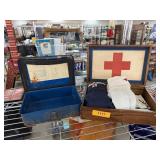 2PC VINTAGE FIRST AID BOXES W NURSES UNIFORMS PTL 2PC VINTAGE FIRST AID BOXES W NURSES UNIFORMS PTL