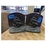 ANTIQUE IRON SHIP BOOKENDS ANTIQUE IRON SHIP BOOKENDS