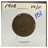 1908 INDIAN HEAD PENNY CENT 1908 INDIAN HEAD PENNY CENT