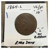 1864-L INDIAN HEAD PENNY CENT RARE DATE 1864-L INDIAN HEAD PENNY CENT RARE DATE