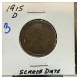 1915 WHEAT PENNY CENT SCARCE DATE 1915 WHEAT PENNY CENT SCARCE DATE