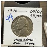 1940 JEFFERSON NICKEL HIGH GRADE 1940 JEFFERSON NICKEL HIGH GRADE