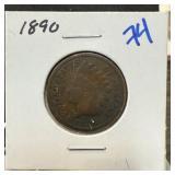 1890 INDIAN HEAD PENNY CENT 1890 INDIAN HEAD PENNY CENT