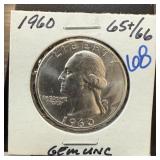 1960 WASHINGTON SILVER QUARTER HIGH GRADE 1960 WASHINGTON SILVER QUARTER HIGH GRADE